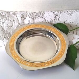 Vintage Goldisil Hexagonal Stainless Steel Gold Plated Glass Stemware Coaster